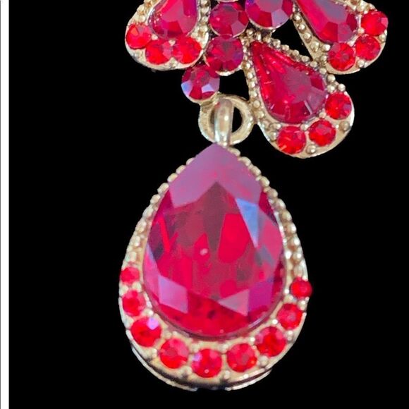 Vintage VCLM red crystal necklace Valentines Day! - Picture 4 of 9